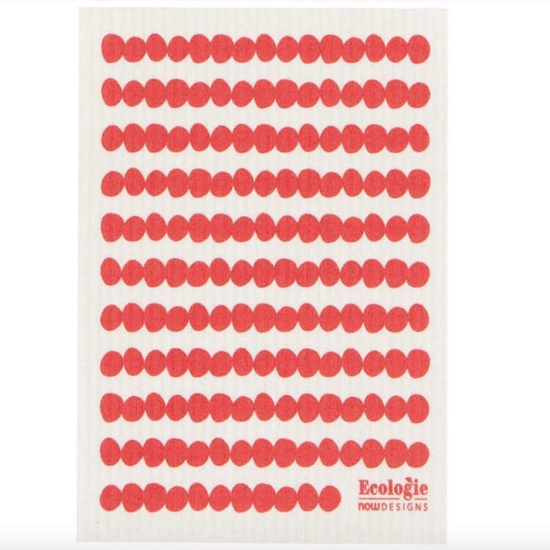 Swedish Dish Cloth - Red Dots Pattern