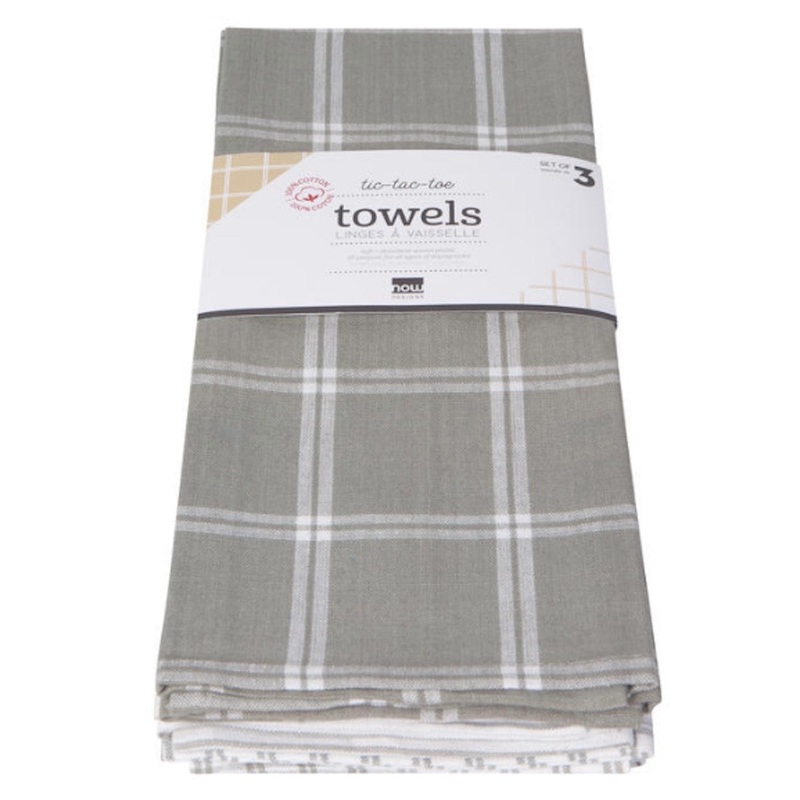 Tic Tac Toe Towel Set - London Gray