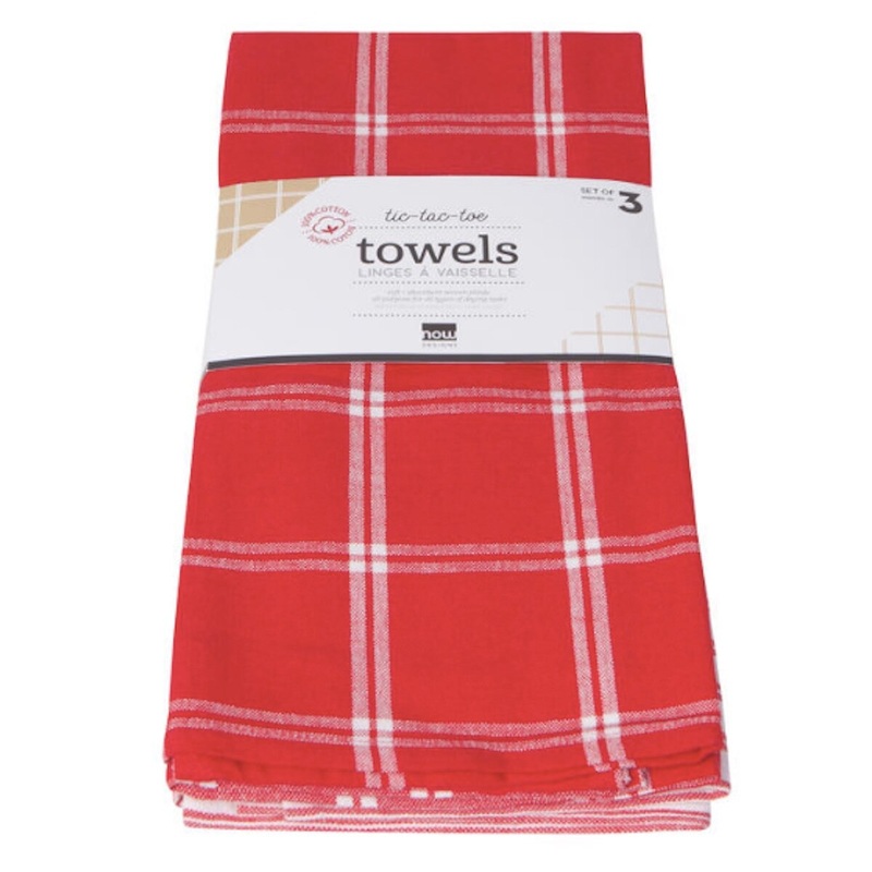 Tic Tac Toe Towel Set - Red