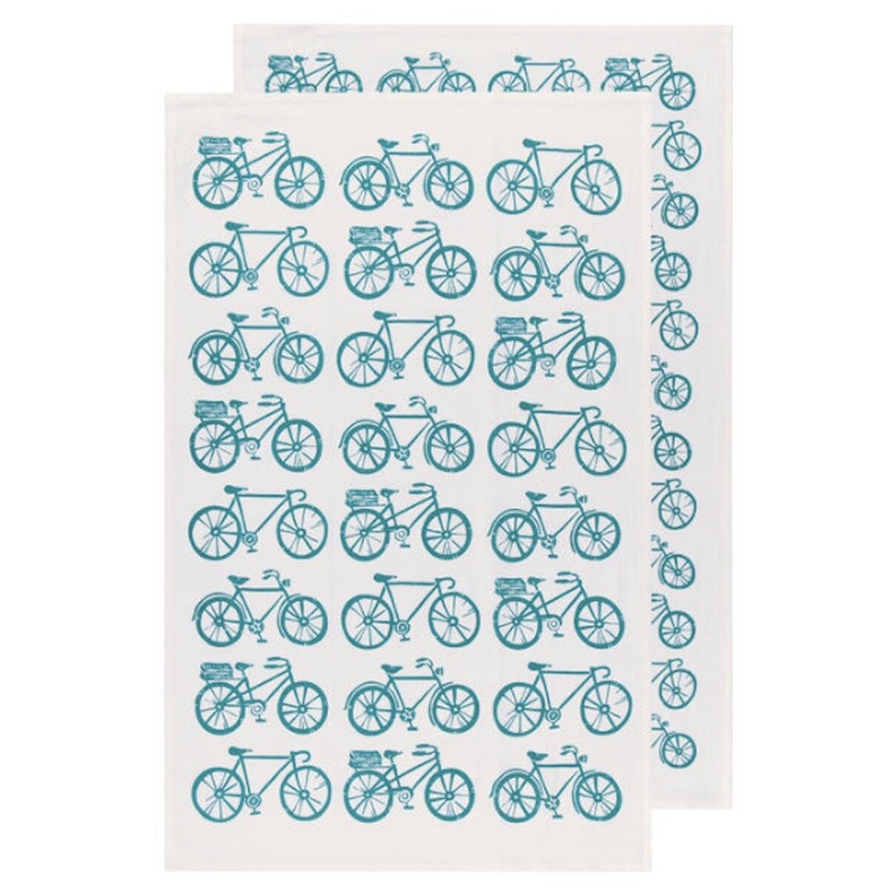 Bicycle Printed Flour Sack Towels - Set of 2