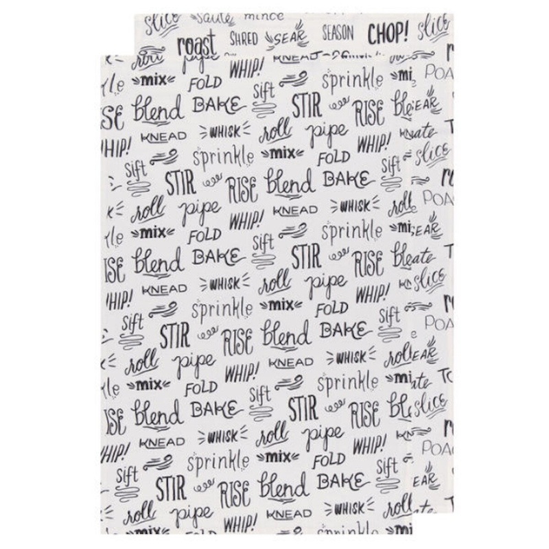 Kitchen Phrases Printed Flour Sack Towels - Set Of 2