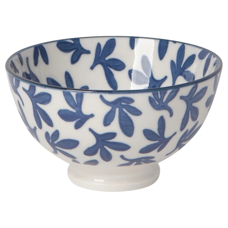 4" Blue Floral Stamped Bowl