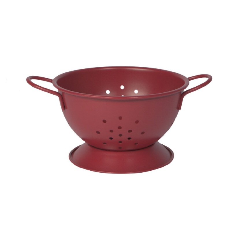 Matte Metal 1 Qt Colander - Carmine