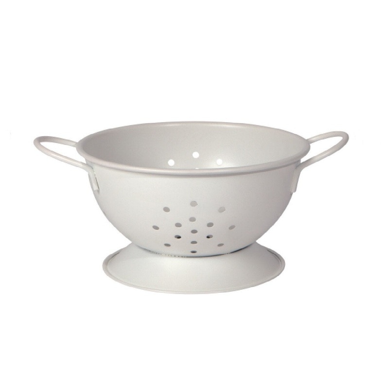 Matte Metal 1 Qt Colander - White