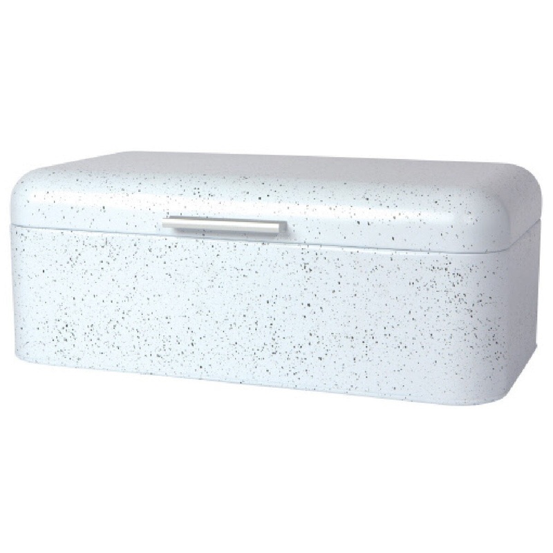 White Tin w/ Speckles Bread Box