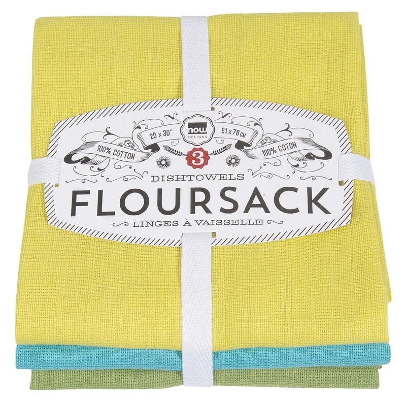 Flour Sack Towels - Chartreuse/Turquoise/Leaf