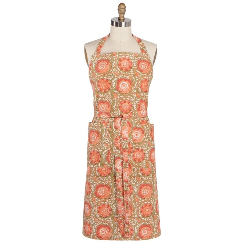 Zinnia Block Print Apron