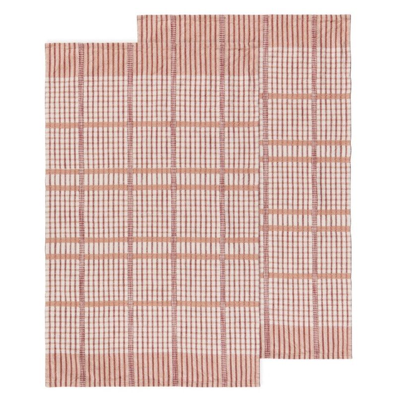 Bisque Finley Check Dishtowel