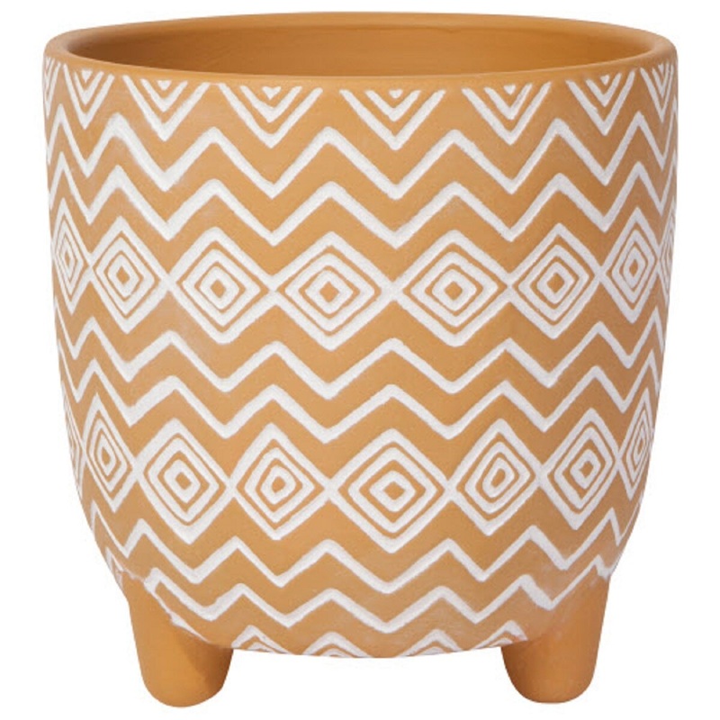 Spark Saffron White Plant Pot- Large