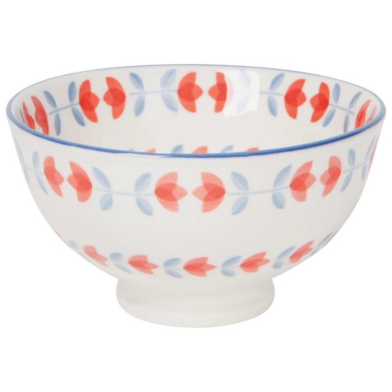 4" Red Tulip Stamped Bowl