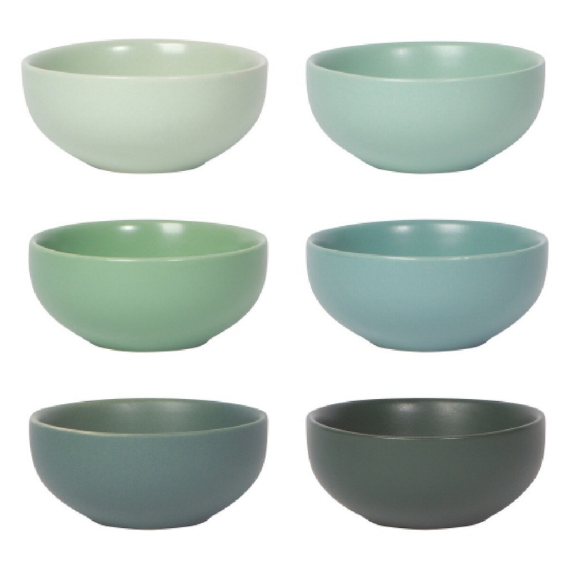 Leaf Ceramic Pinch Bowls - Set of 6