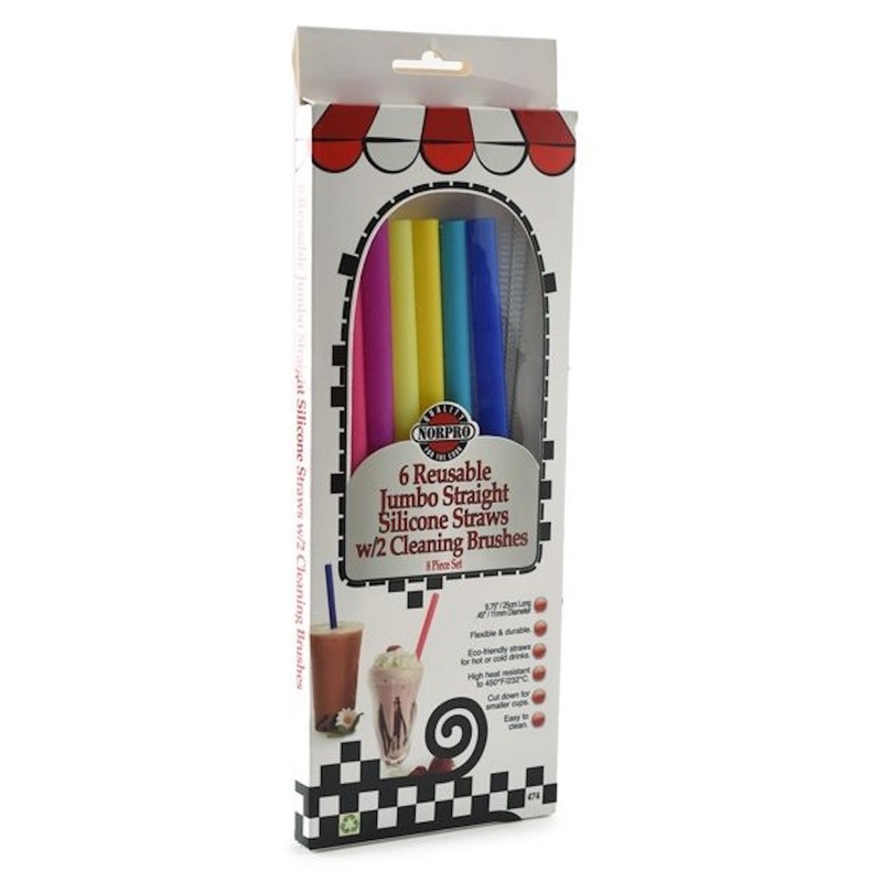 NorPro Jumbo Silicone Straw Set