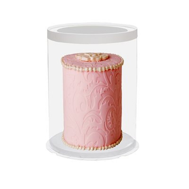 8.5" x 12" Clear Round Box w / White Base