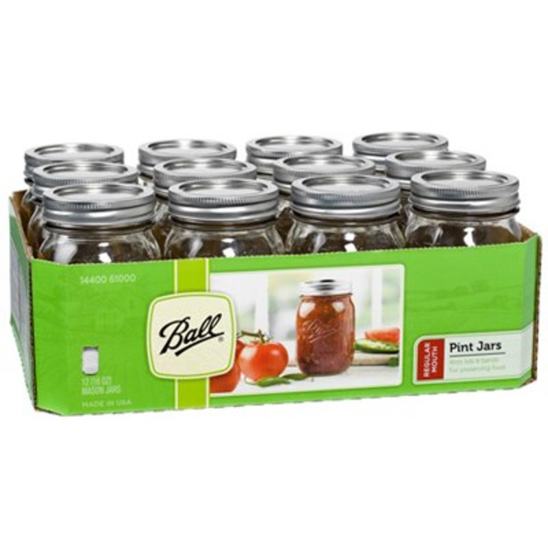 Ball Pint Canning Jars - Regular Mouth - Pack of 12