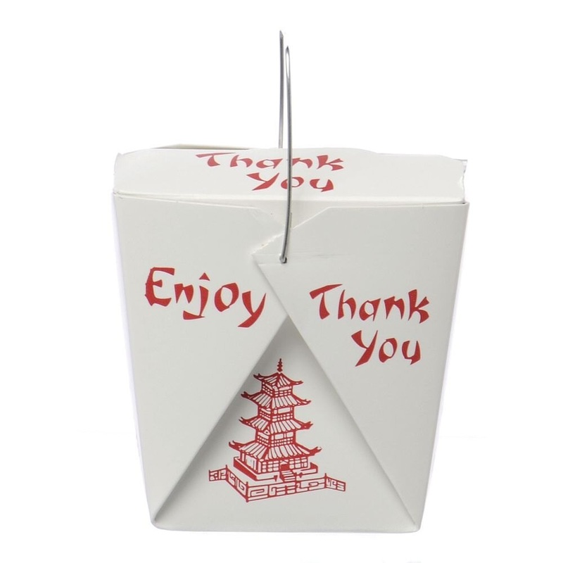 1/2 Pint Food Pail White w/ Red Pagoda - 50 Ct.