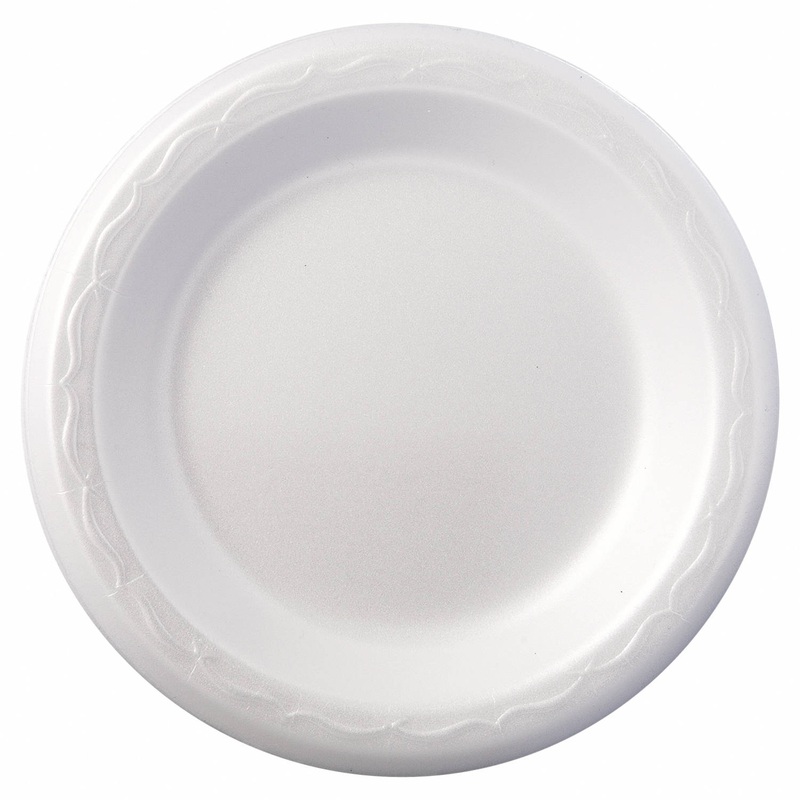 7" White Styro Plate - Pack of 125