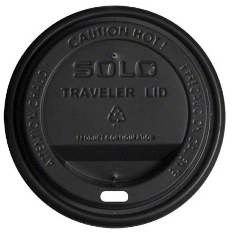 Black Plastic Cup Lid Fits  8oz Hot Cup