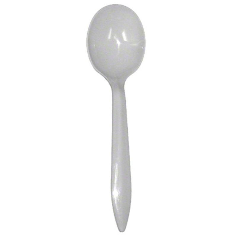 Medium Weight Plastic Soup Spoon - Pack of 100