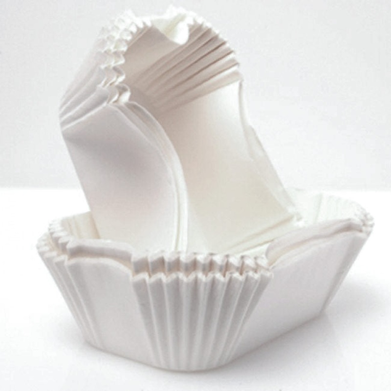 White Loaf Pan Liners - 2-3/4" x 6-3/8" x 2" - Pack of 50
