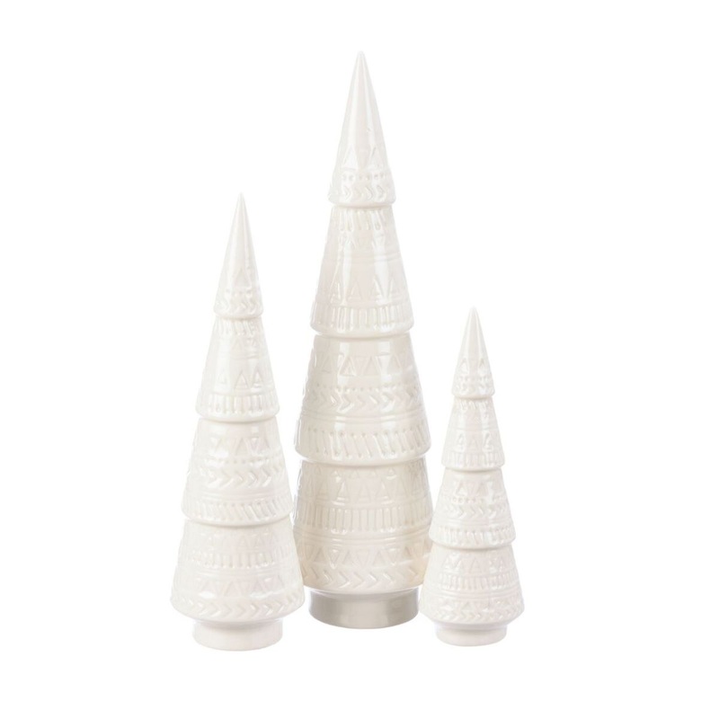 White Ceramic Christmas Tree Set