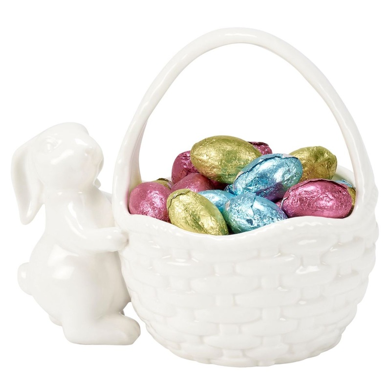 Bunny Basket Figurine