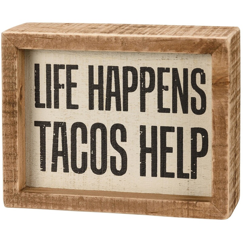 Inset Box Sign Tacos 5"x4"