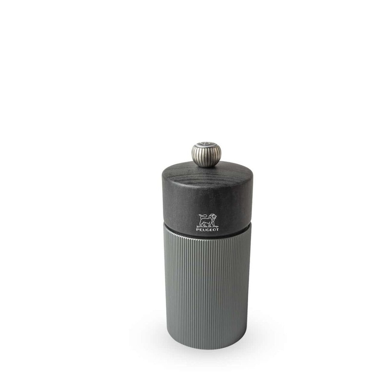 5" Dark Aluminum/Wood Line Salt Mill