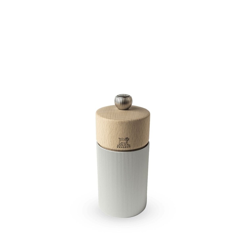 5" Natural Aluminum/Wood Line Pepper Mill