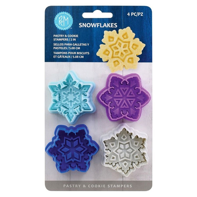 Winter Snowflakes Pastry & Cookie Cutter Stampers - Set Of 4