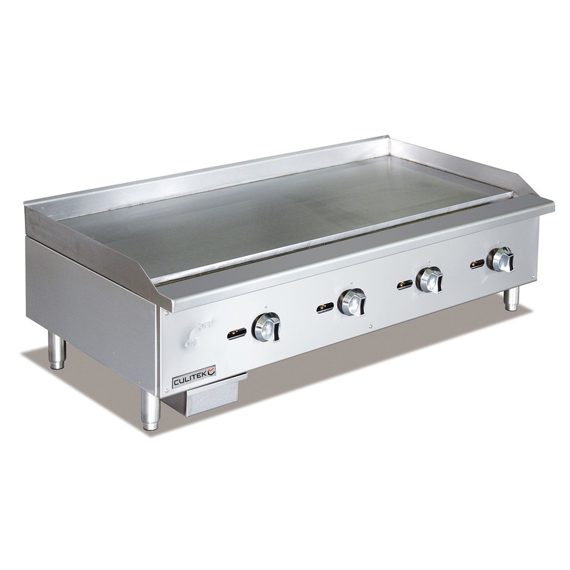Culitek CULECTG48NG SS-Series Countertop Natural Gas Griddle w/ 4 Burners and Manual Controls 48" - 120,000 BTU