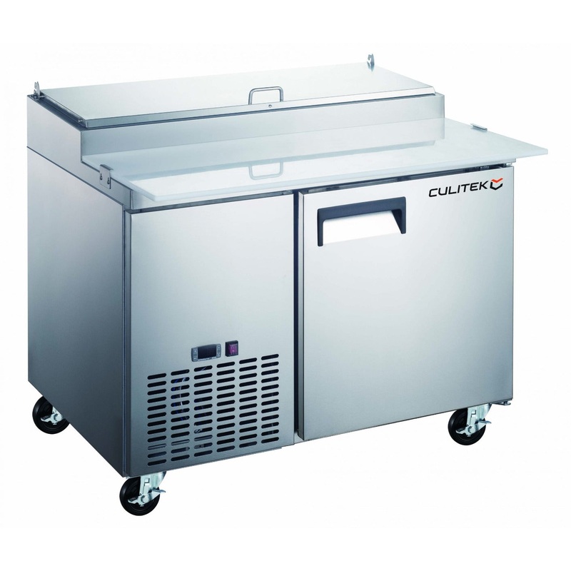 Culitek MRPZ-1D SS-Series 1-Section 1 Solid Door Pizza Prep Table 50" - 9 cu.ft. - 115V