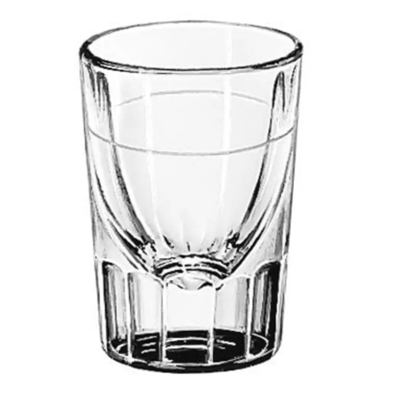 Libbey 5127/S0710 1 1/2 oz Fluted Whiskey Shot Glass with 3/4 oz Cap Line
