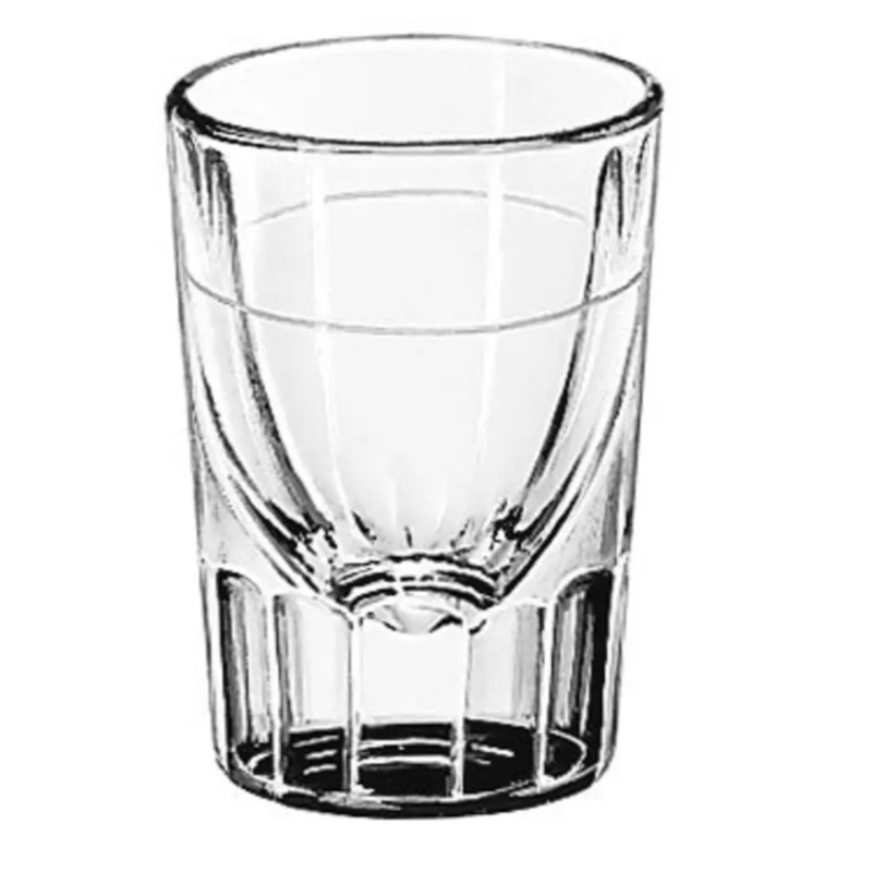 Libbey 5135/S0617 1 1/4 oz Fluted Whiskey Shot Glass with 1/2 oz Cap Line
