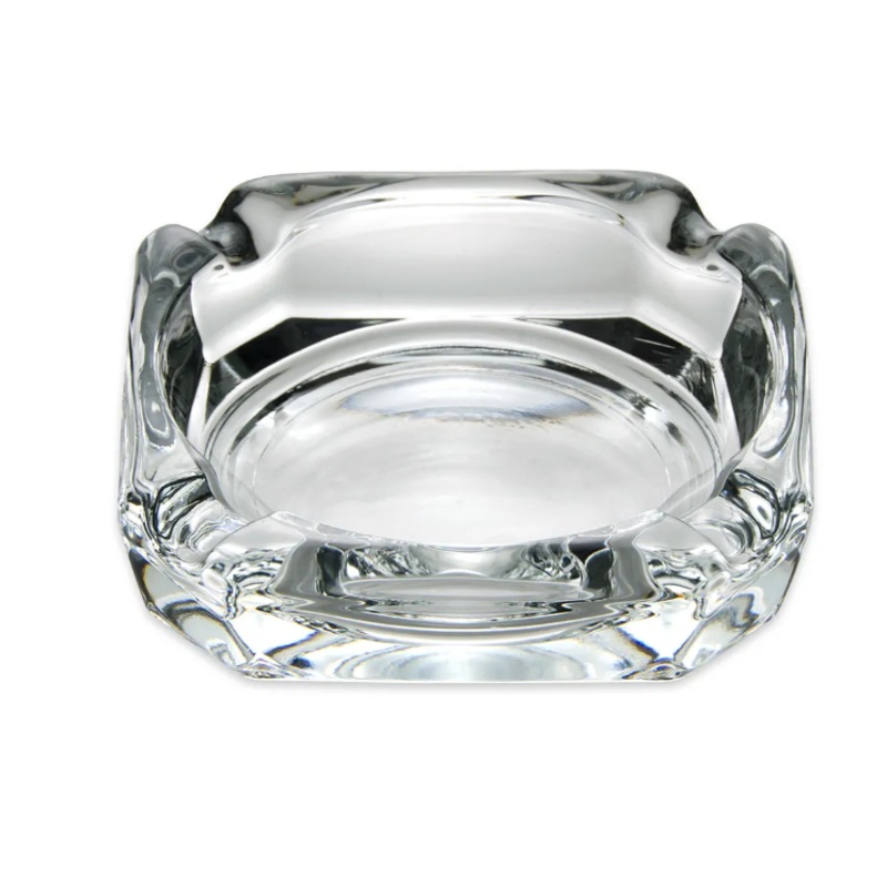 Libbey 5143 3 3/4" Clear Square Glass Ashtray