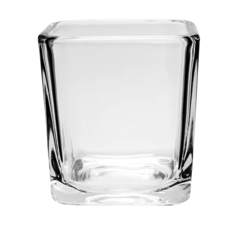 Libbey 5474 7 1/2 oz Clear Glass Cube Voltive Candle Holder
