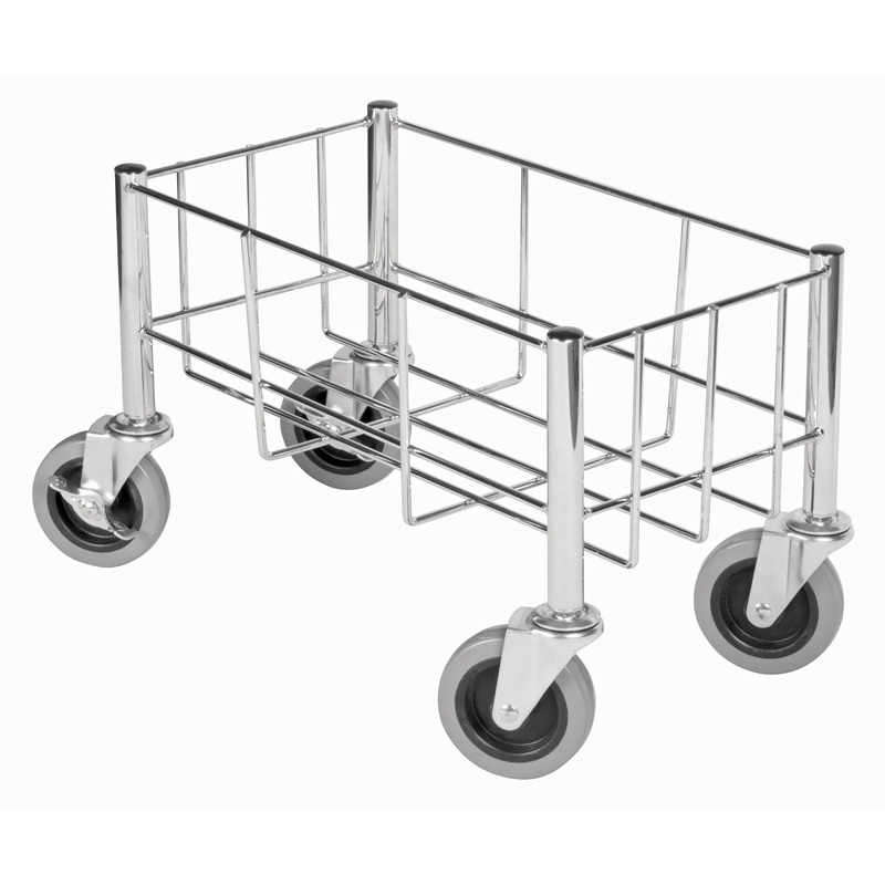 Winco DWR-1708 Rectangular Wire Trash Can Dolly for 23 gal. Slender Trash Cans - 400 lb Capacity - 4/Case