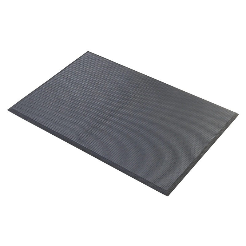Winco FMG-23K Rubberized Gel Foam Anti-Slip Anti-Fatigue Floor Mat with Beveled Edges 2' x 3' - Black