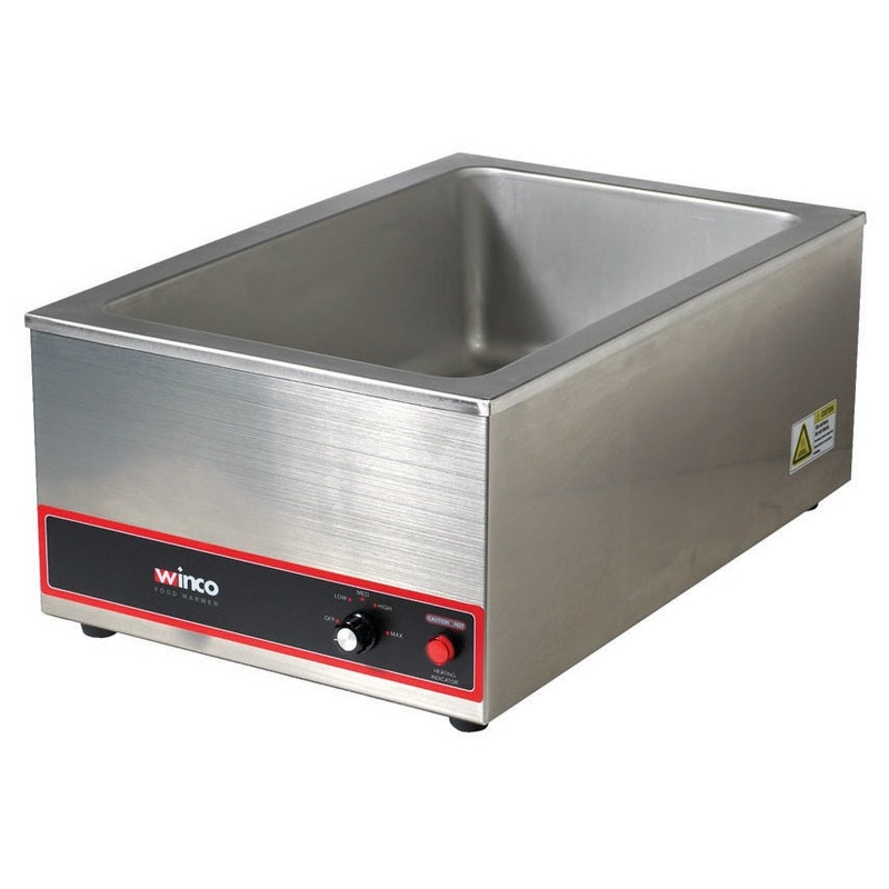 Winco FW-S500 Countertop Electric Food Warmer 22-1/2"W x 14-5/8"D x 9-3/8"H - Holds (1) Full Size Pan 6"Deep - 120v, 1200W