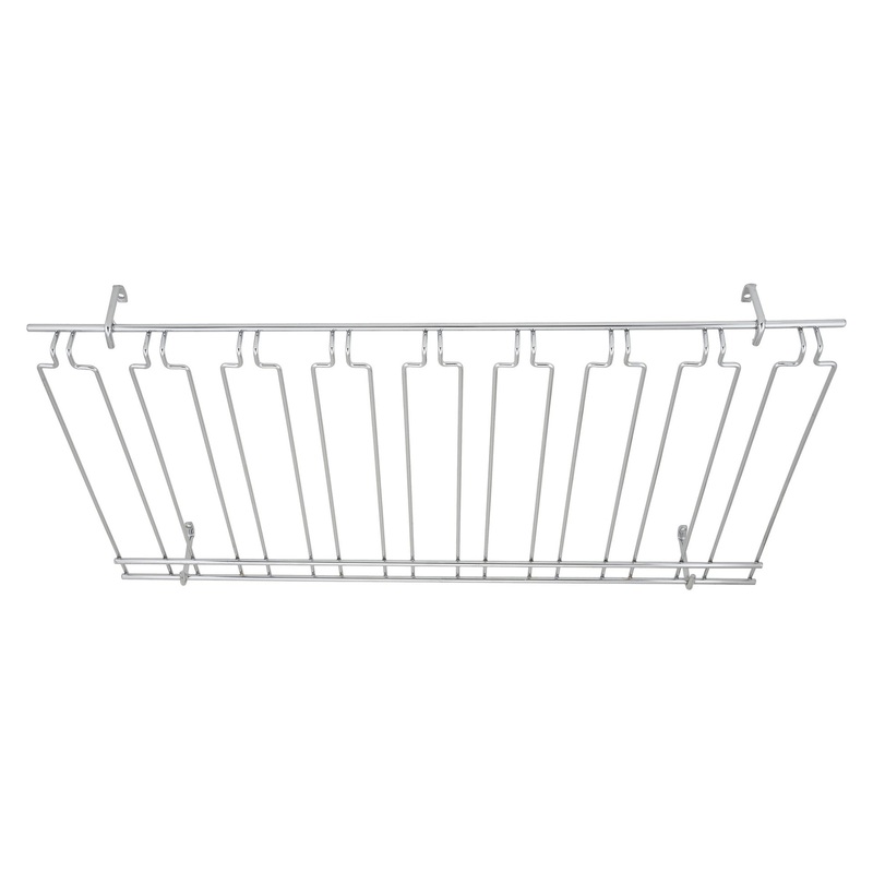 Winco GHC-1836 Chrome Plated Wire 8-Channel Overhead Glass Hanger Rack 18" X 36" X 4 in - 4/Case