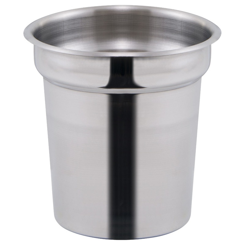 Winco INS-4.0 Mirror Finish Stainless Steel Inset Pan 4 qt. - 36/Case