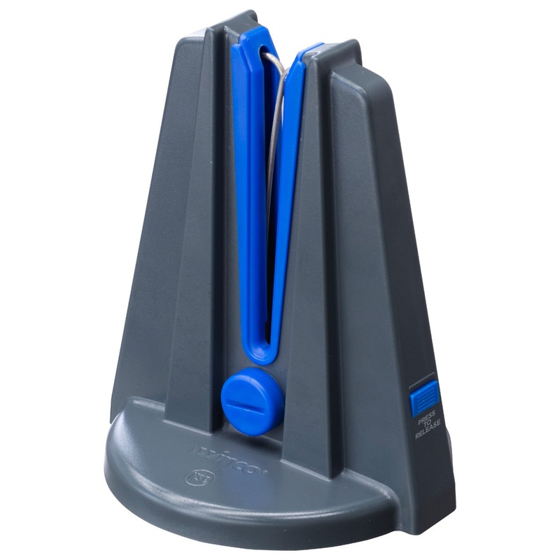 Winco KSP-6 Blade Station Hands-Free Knife Sharpener with Gray Plastic Housing 6-1/2"L x 6-3/4"W x 13"H - 6/Case