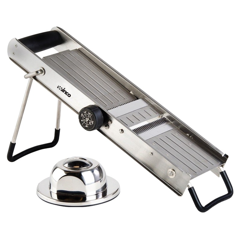 Winco MDL-18 Stainless Steel Mandoline Slicer Set with Built-In Blades and (4) Slice Settings 18-1/3" x 4-15/16"