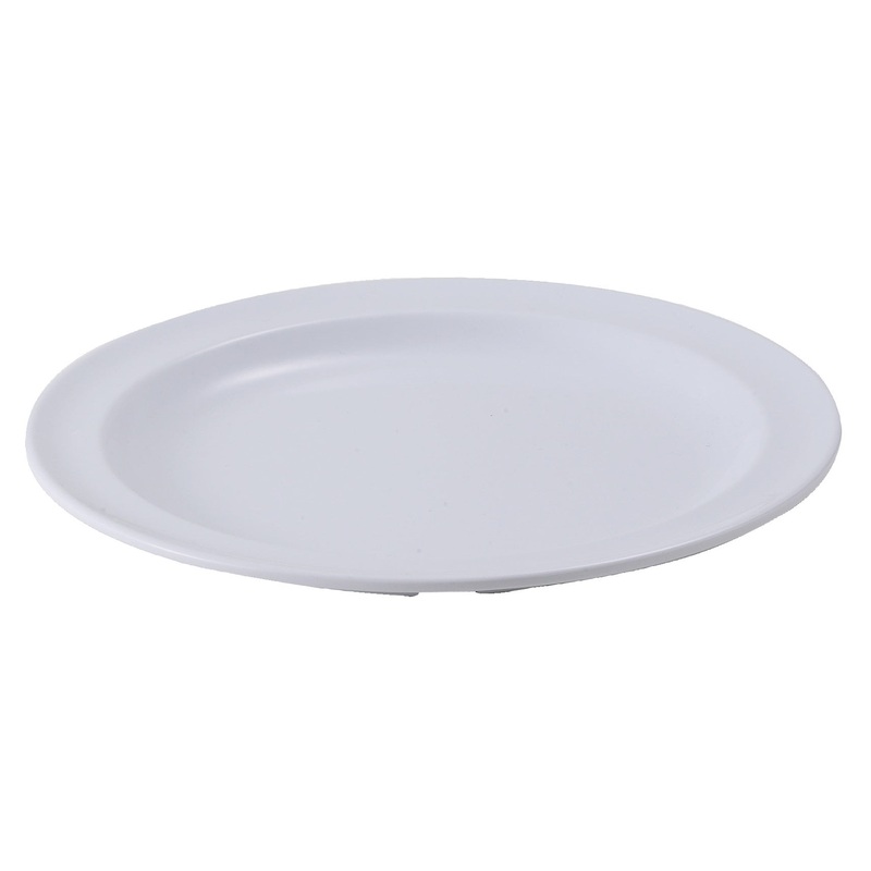 Winco MMPR-10W Classic Melamine Round Plate 10" - White - 12 Case
