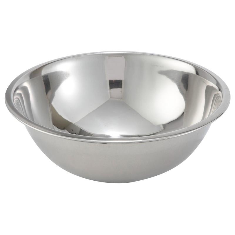 Winco MXBT-800Q Stainless Steel All-Purpose True Capacity Mixing Bowl 8 qt. - 12/Case