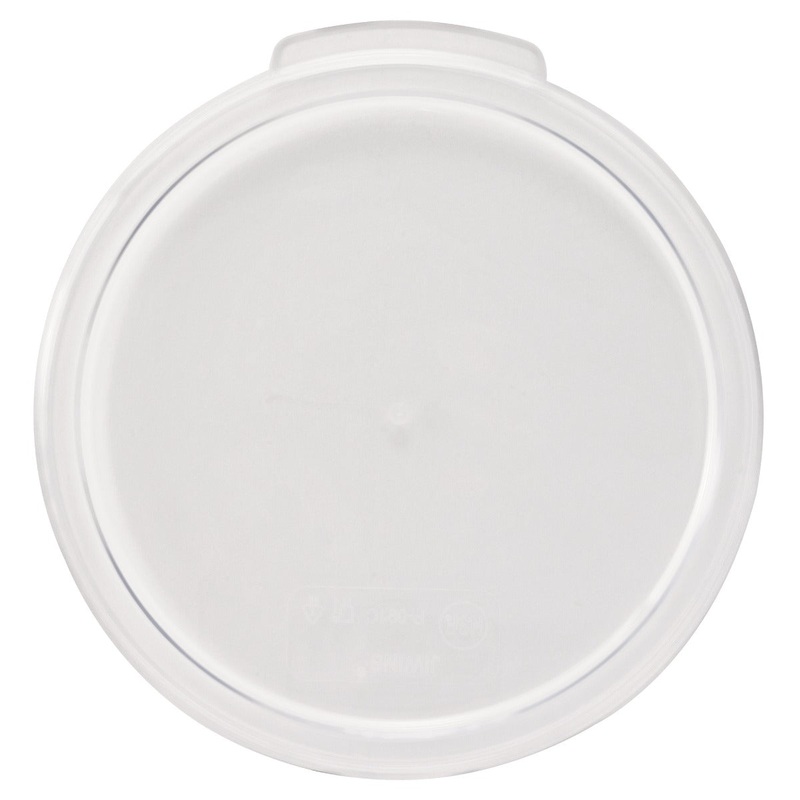 Winco PCRC-1C Polycarbonate Round Storage Container Cover for 1 qt. - Clear - 12/Case