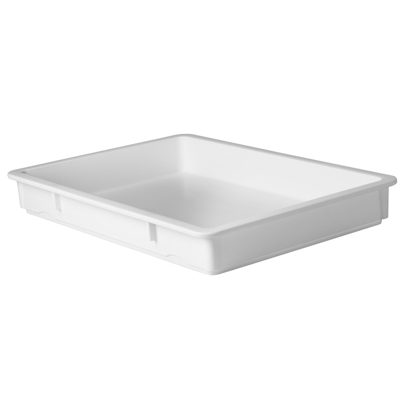 Winco PL-3N Plastic Rectangular Dough Box 25-5/8"L x 18"W x 3-1/4"H - White - 6/Case