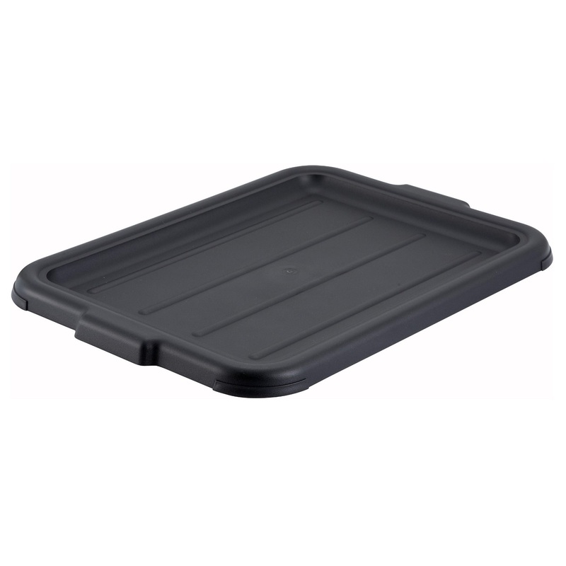 Winco PL-57K Standard Weight Polypropylene Dish/Bus Box / Bus Tub Cover 20-1/4" x 15-1/2" - Black - 12/Case