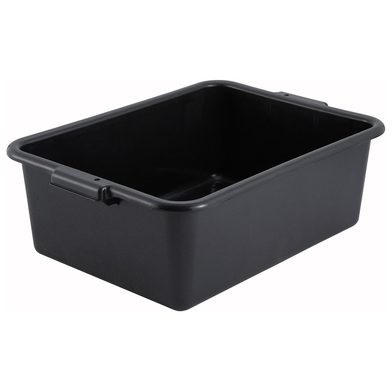 Winco PL-7K Standard Weight Polypropylene Dish/Bus Box / Bus Tub Cover 21-1/2" x 15" x 7" - Black