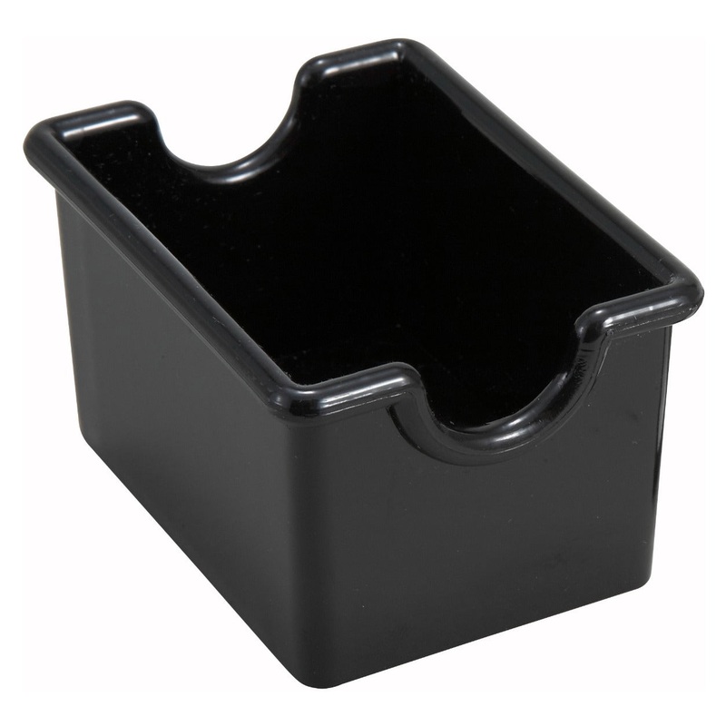 Winco PPH-1K Plastic Rectangular Sugar Packet Holder / Sugar Caddy 3-1/2" x 2-1/2" x 2"H - Black - 72/Case