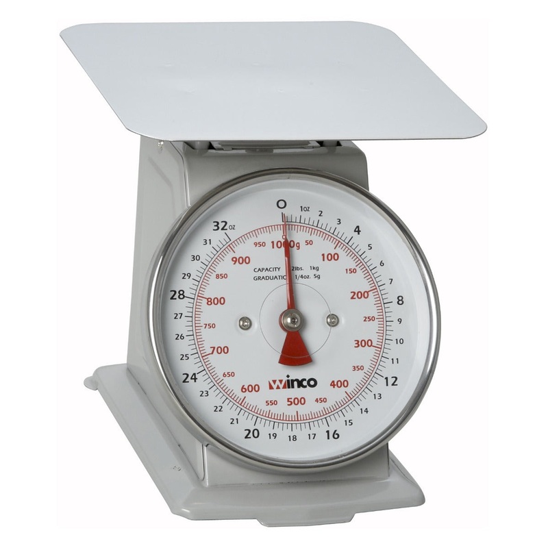 Winco SCAL-62 Mechanical/Analog Receiving Scale with 6-1/2" Dial - 2 lb./Capacity - 8/Case
